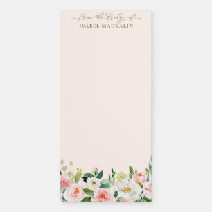 From The Fridge Of Blush Pink Watercolor Floral Magnetic Notepad