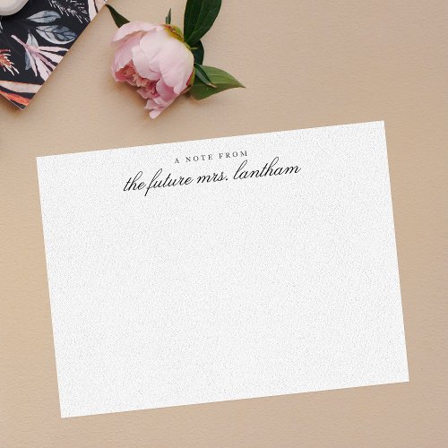 From the Future Mrs Bridal Personalized Shower Thank You Card