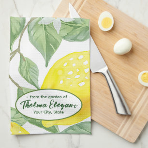 From the Garden of Personalized Lemon Kitchen Towel
