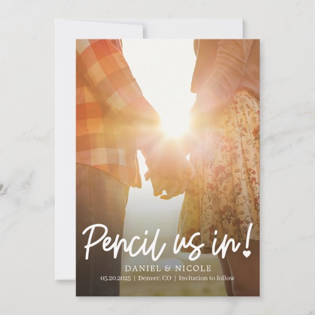 From The Heart Editable Color Save The Date Card (Front)