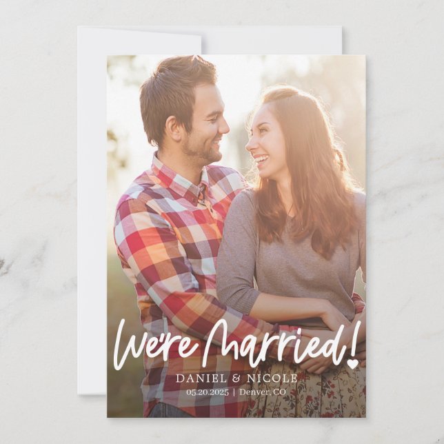 From The Heart Editable Color Wedding Announcement (Front)