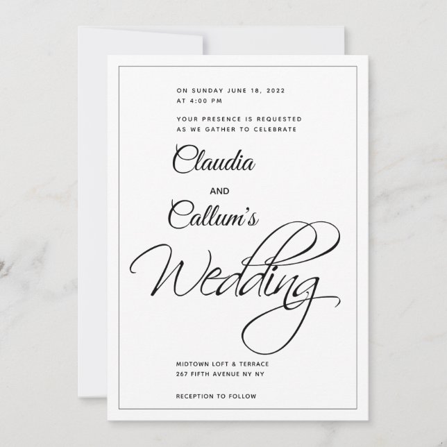 From The Heart Wedding Invitation (Front)