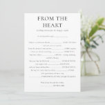From the Heart Wishes to Couple Wedding Game Card