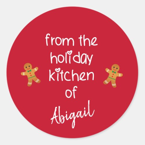 From the Holiday Kitchen Gingerbread Christmas  Classic Round Sticker