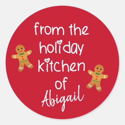 From the Holiday Kitchen Gingerbread Christmas  Classic Round Sticker