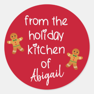 From the Holiday Kitchen... Gingerbread Christmas Classic Round Sticker