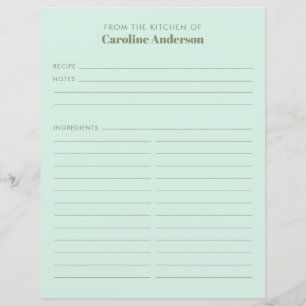 From The Kitchen Cute Mint Sage Recipe Insert
