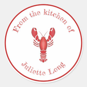 From the Kitchen Lobster Bake Potluck Food Classic Round Sticker