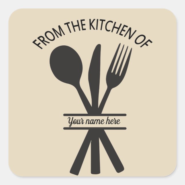From the kitchen of add name sticker (Front)
