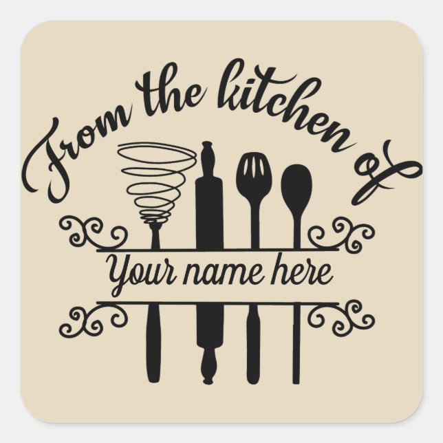 From the kitchen of add name sticker (Front)
