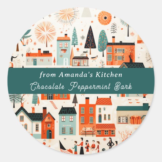  From the Kitchen of, Baked With Love Christmas Classic Round Sticker (Front)