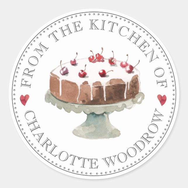 From The Kitchen Of Baker's Personalized Food Classic Round Sticker (Front)