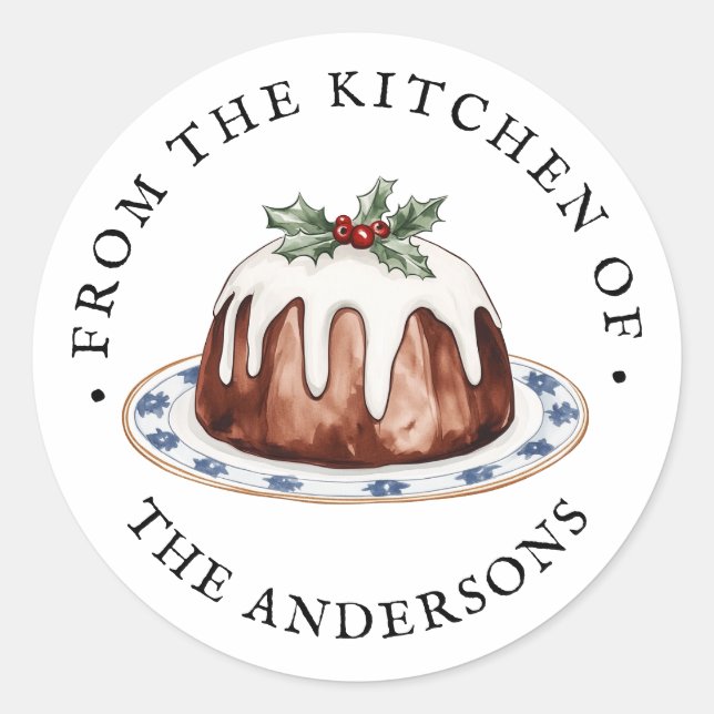 From The Kitchen Of | Christmas Pudding Classic Round Sticker (Front)