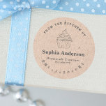 From the Kitchen of Cupcake Kraft Paper Rustic Classic Round Sticker