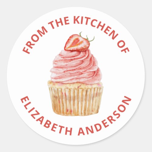 From the Kitchen of Cupcake Pastry Chef Bakery Cla Classic Round Sticker