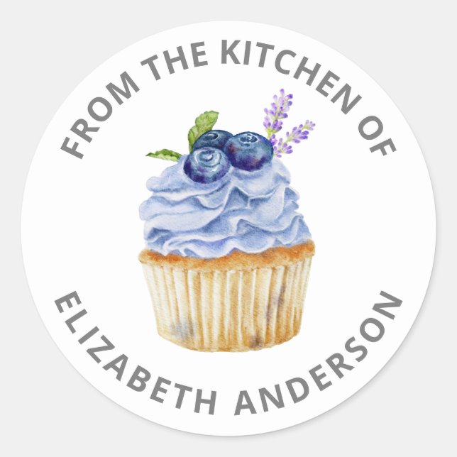 From the Kitchen of Cupcake Pastry Chef Bakery Cla Classic Round Sticker (Front)