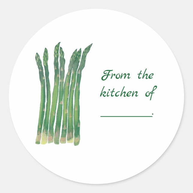 From the kitchen of, custom asparagus lid stickers (Front)