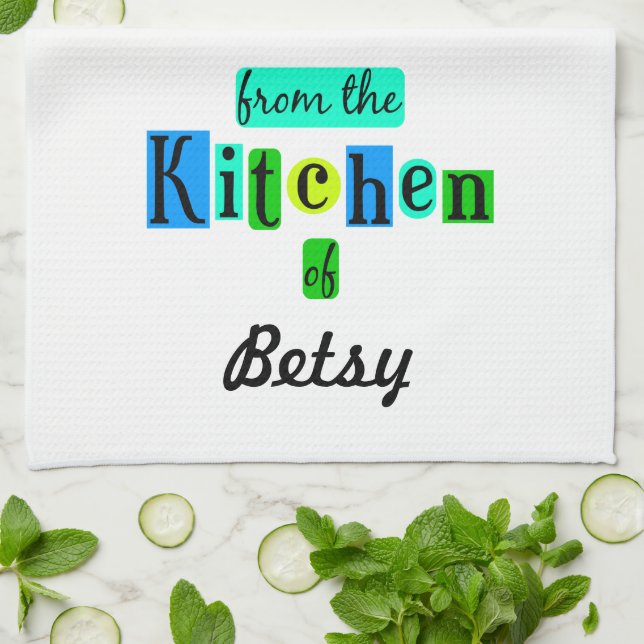 From the Kitchen of Custom Retro Kitchen Towel (Folded)