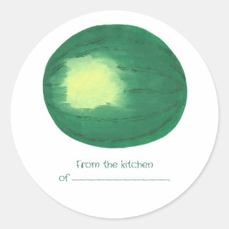 From the kitchen of, custom watermelon lid sticker