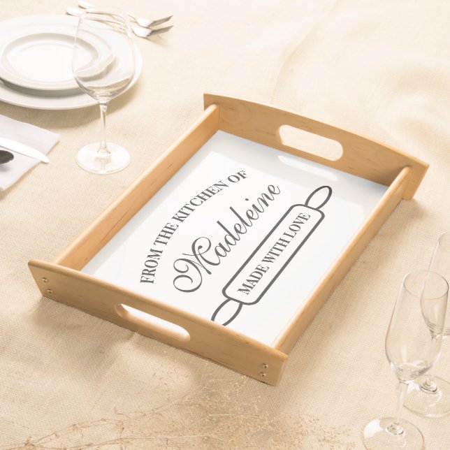 From the kitchen of elegant made with love custom serving tray (Front)