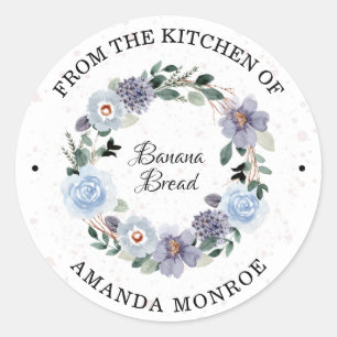 From the Kitchen of Floral Wreath Classic Round Sticker