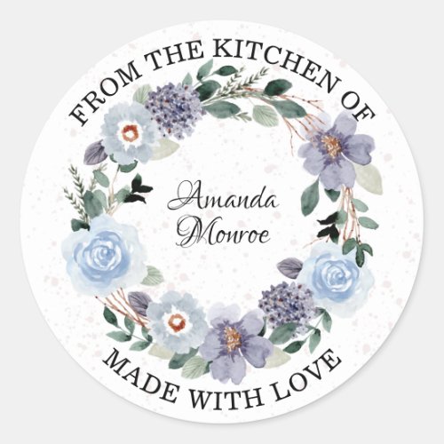 From the Kitchen of Floral Wreath Classic Round Sticker