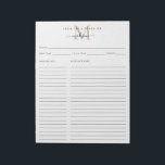 From the Kitchen Of Gold Monogram Recipe Sheet Notepad<br><div class="desc">Modern Elegant Stylish Personalized From the Kitchen Of Gold Monogram Script Name Recipe Sheet Notepad</div>