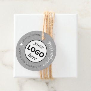 From The Kitchen Of Gray Paper with Logo Favor Tags
