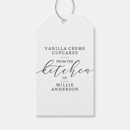 From the Kitchen of Handwritten Script Baked Goods Gift Tags