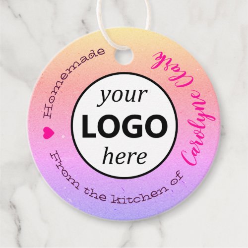 From The Kitchen Of Logo Template Rainbow Ombre Favor Tags