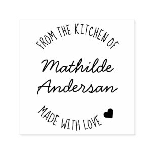 From the Kitchen of Made with Love by Script Name Self-inking Stamp