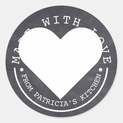 From The Kitchen Of _ Made With Love Chalkboard Classic Round Sticker