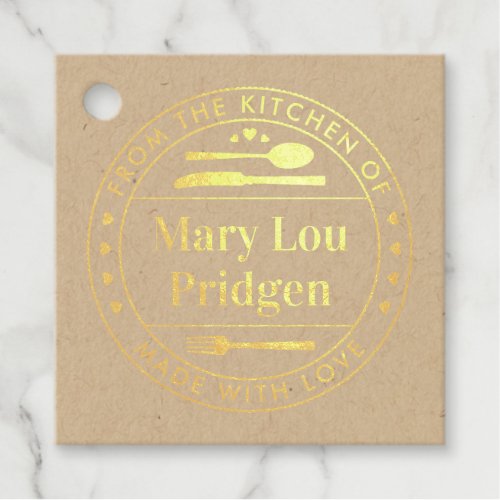 From the Kitchen Of Made with Love Food Gift Foil Favor Tags