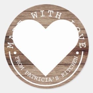 From The Kitchen Of - Made With Love Rustic Wood Classic Round Sticker