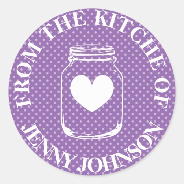 From the kitchen of mason jar polka dots stickers (Front)