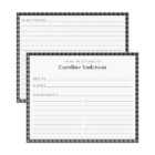 From The Kitchen of Name Black Plaid Recipe Card 