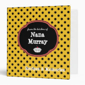 From the Kitchen of Nana 1.5" Polka Dot Recipe Binder (Front/Inside)