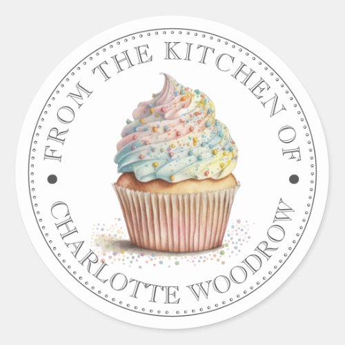 From The Kitchen Of Painted Cupcake Classic Round Sticker
