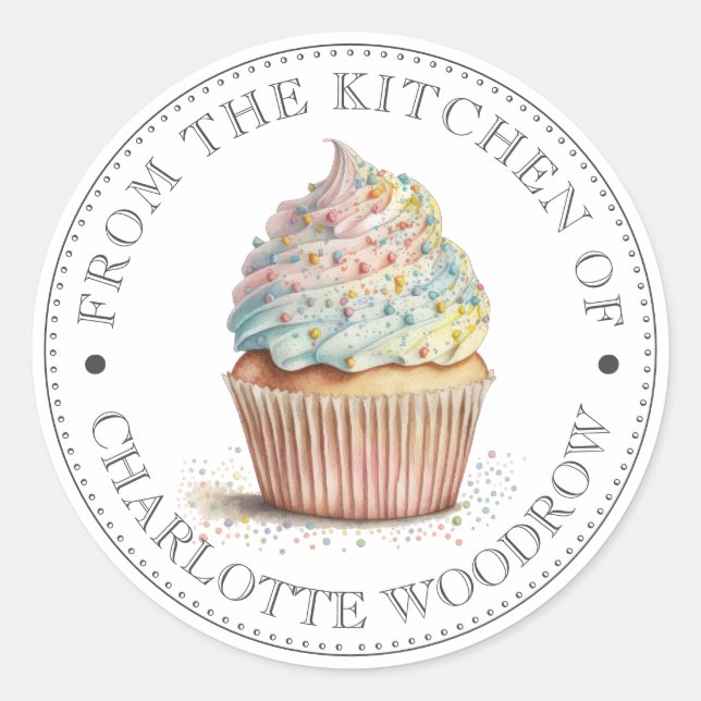 From The Kitchen Of Painted Cupcake Classic Round Sticker (Front)