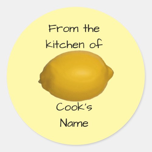 From the Kitchen of personalized lemon stickers