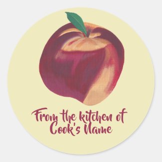 From the Kitchen of Personalized Peach Lid Sticker