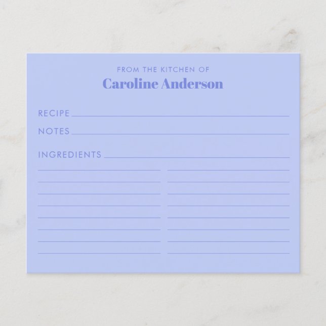 From The Kitchen of Personalized Purple Recipe  (Front)