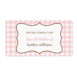 From the kitchen of pink gingham custom label