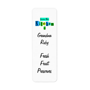 From the Kitchen of Retro Blue Green Baking Label