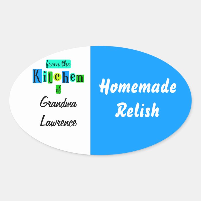 From the Kitchen of Retro Blue Green Canning Sticker