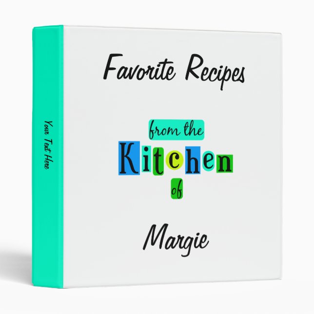 From the Kitchen of Retro Blue Green Recipe Binder (Front/Spine)