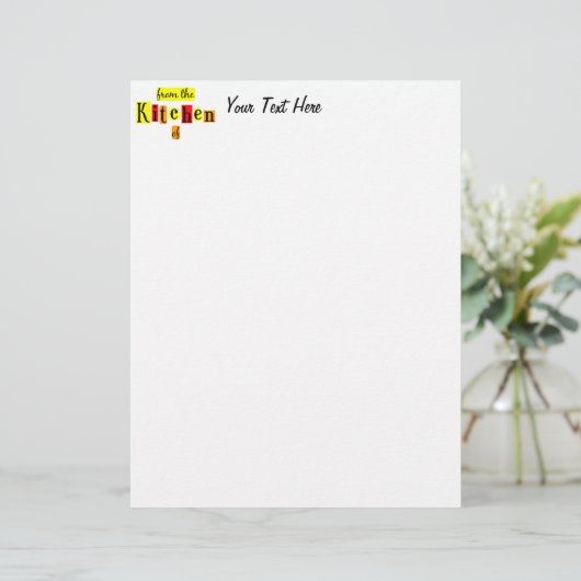 From the Kitchen of Retro Custom Letterhead (Standing Front)