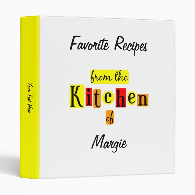 From the Kitchen of Retro Custom Recipe Binder (Front/Spine)