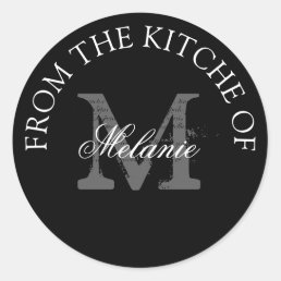 From the kitchen of round monogram stickers