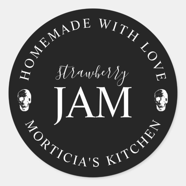 From the Kitchen Of | Skull Custom Round Sticker (Front)